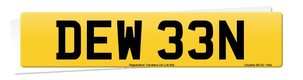 Registration number DEW 33N